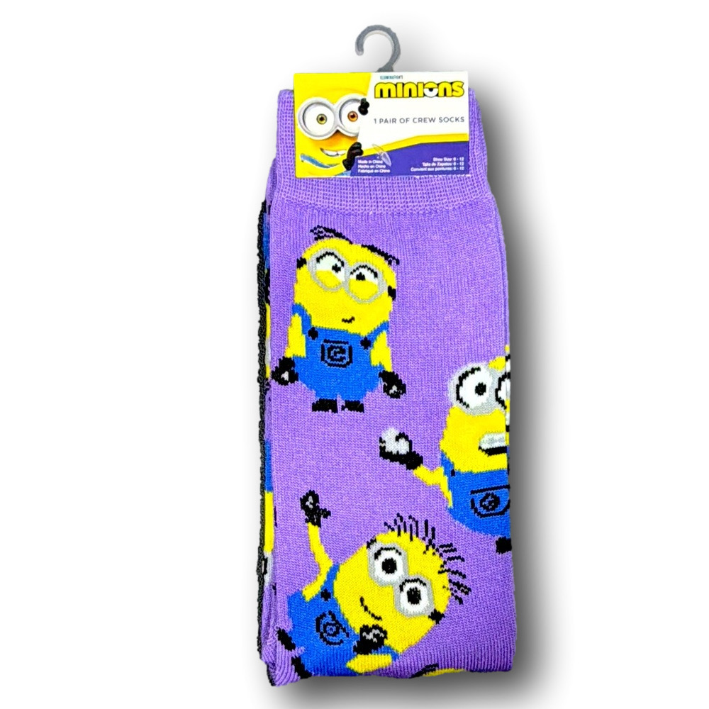 3/$20 Minions Despicable Me Funny Novelty Crew Socks - NWT